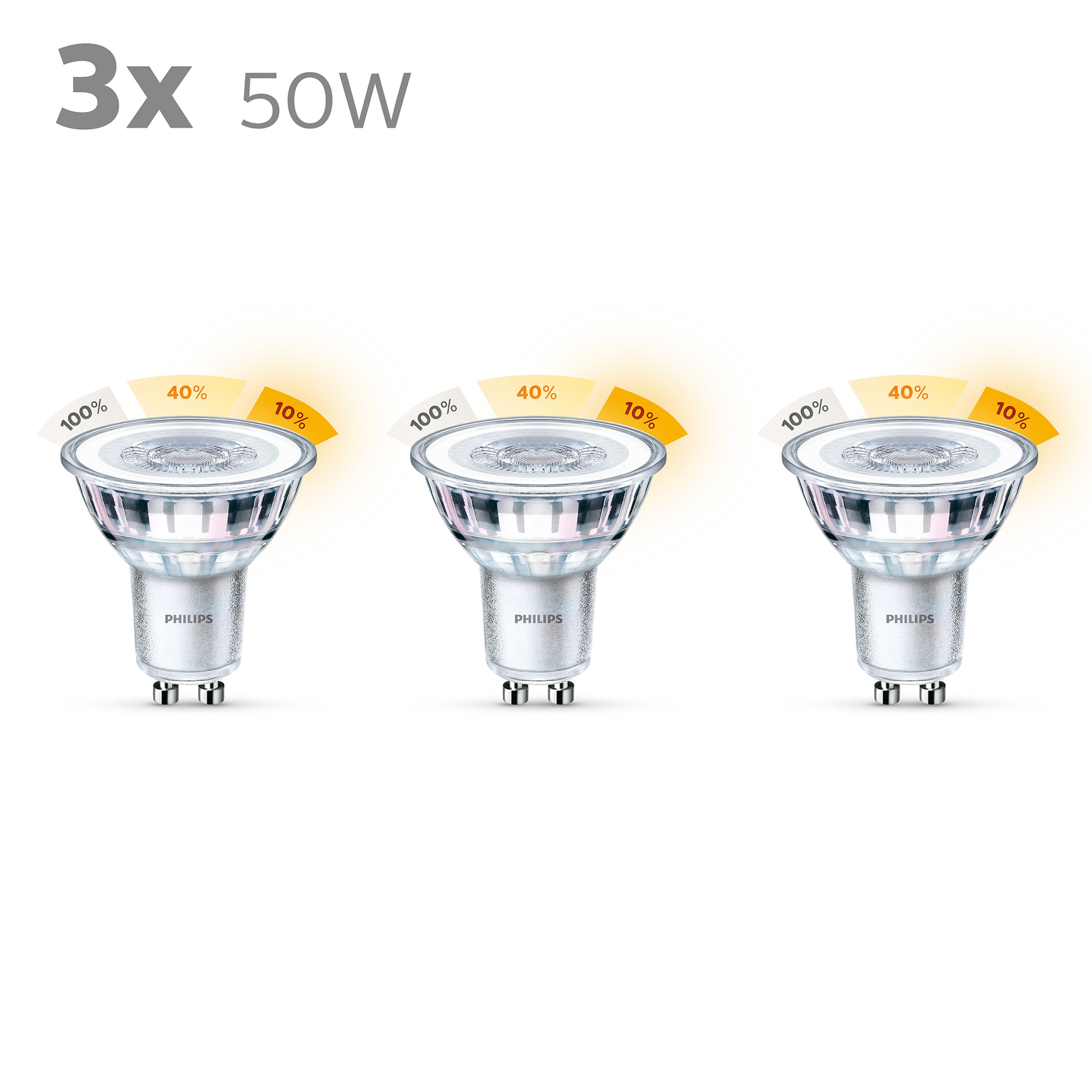 Philips LED Spot SceneSwitch - 50 W - GU10 - warmwit licht - 3 stuks
