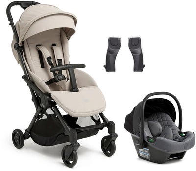 Beemoo Easy Fly Lux 4 Trille inkl Route i-Size Babybilstol, Sand Beige/Mineral Grey