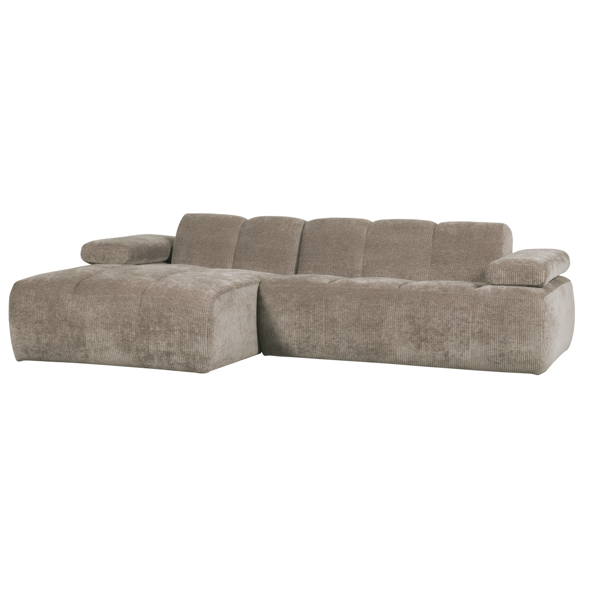 Chaise Longue Mojo Mojo Chaise Longue Links - Geweven Ribstof - Donkerzand
