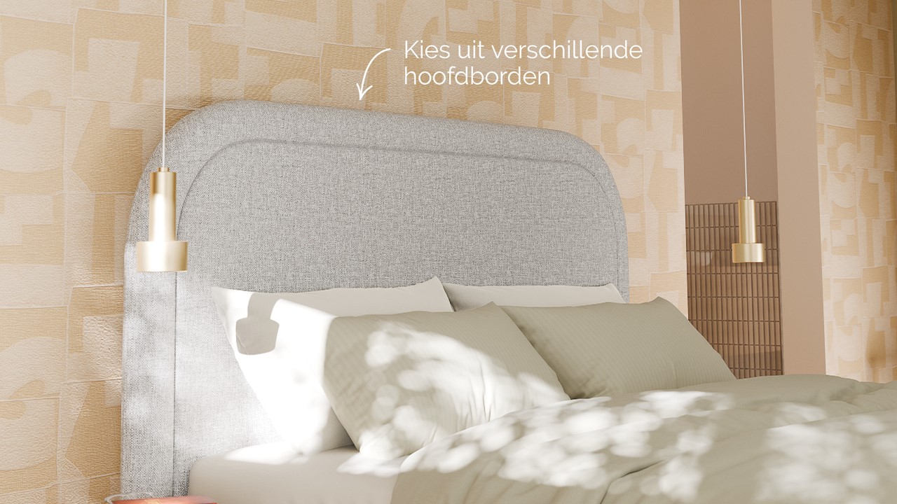 Bed Amber - Linen touch light grey