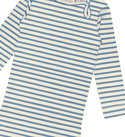Petit Piao Strampler - Rib - Modal - Allure Blue/Dark Off White