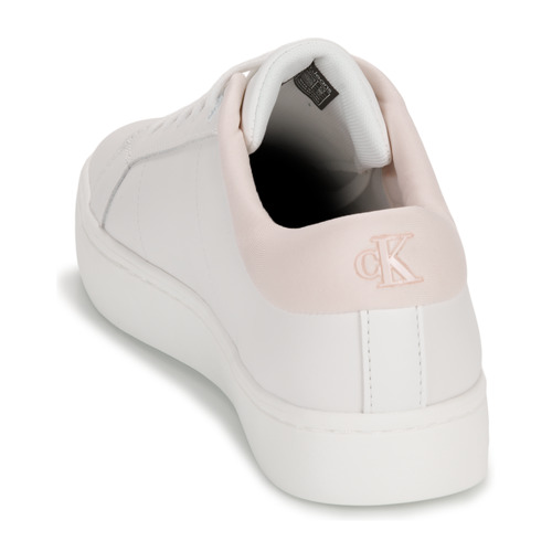 Calvin Klein Jeans - CLASSIC CUPSOLE LOWLACEUP LTH - Blanc / Rose