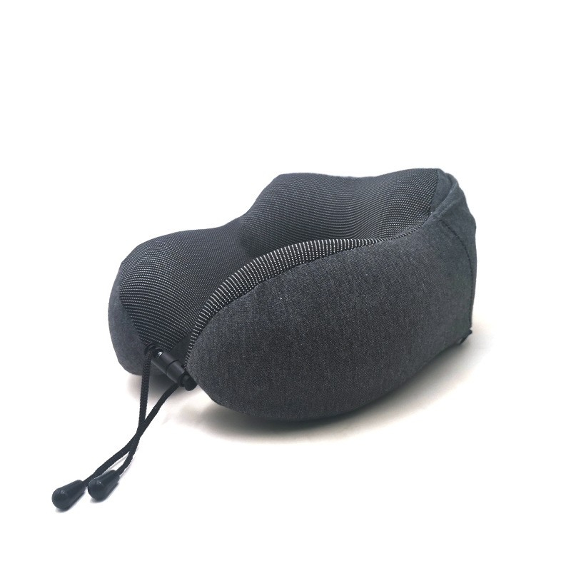 Memory Foam Nacken Kissen Reise Kopfstütze mit Kapuze - Dunkelgrau