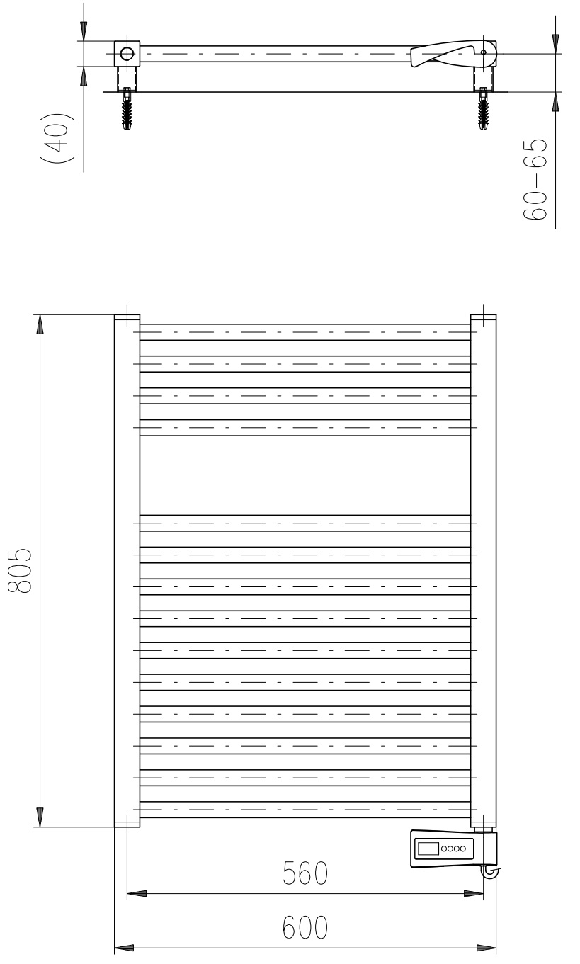 Plieger Roma elektrische handdoekradiator 60x125cm 700W wit glans
