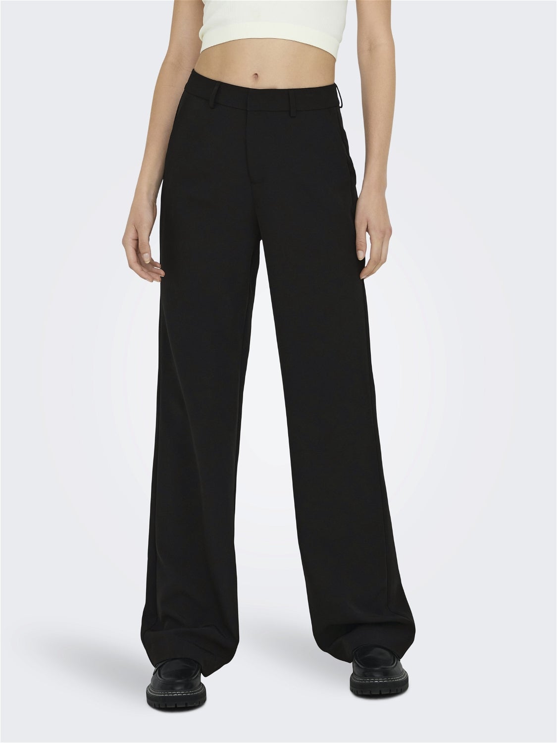 ONLBERRY Hohe Taille Weiter Beinschnitt Hose mit weitem Beinschnitt Black