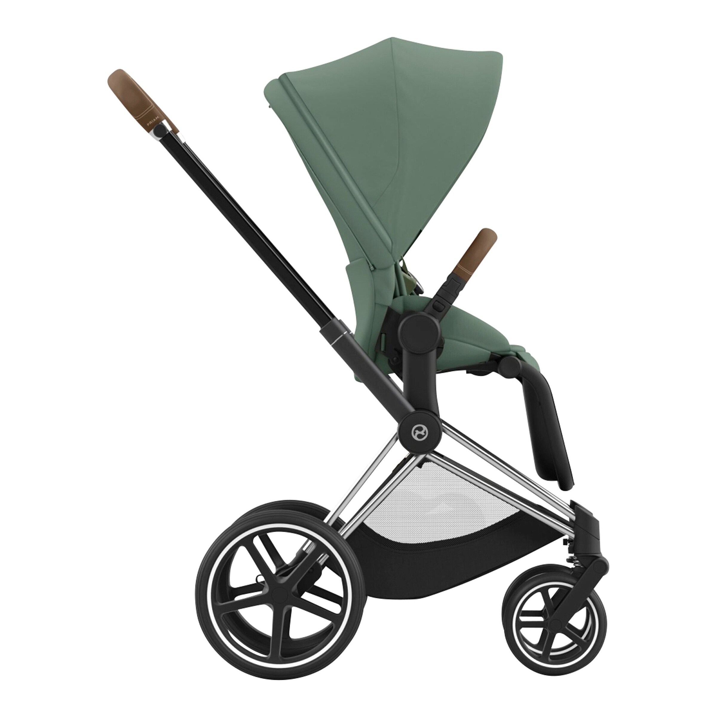 Cybex - PLATINUM Kombikinderwagen PRIAM Comfort Bundle chrome brown / leaf green