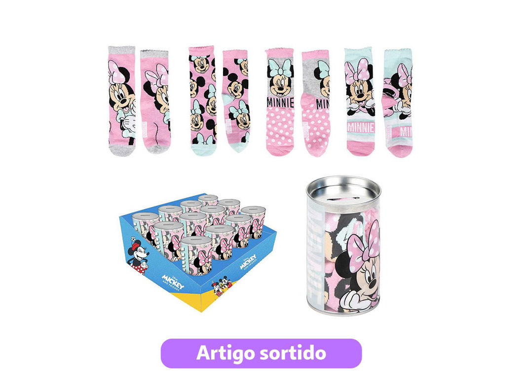 MEALHEIRO   4 MEIAS MINNIE MODELOS SORTIDOS