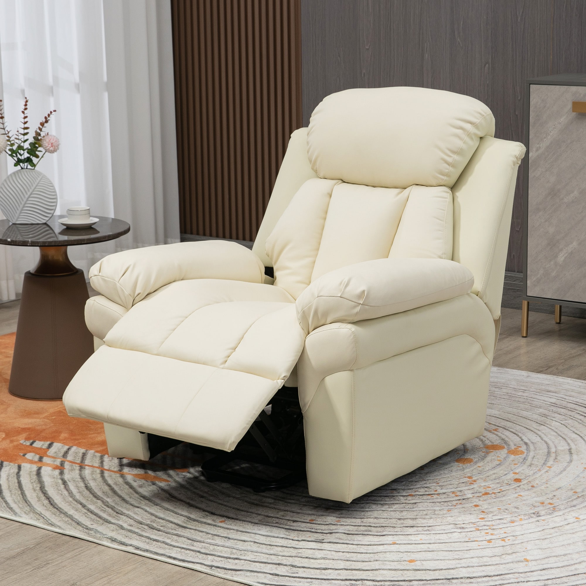 HOMCOM Aufstehhilfesessel mit Fernbedienung weiß 93L x 96B x 105H cm