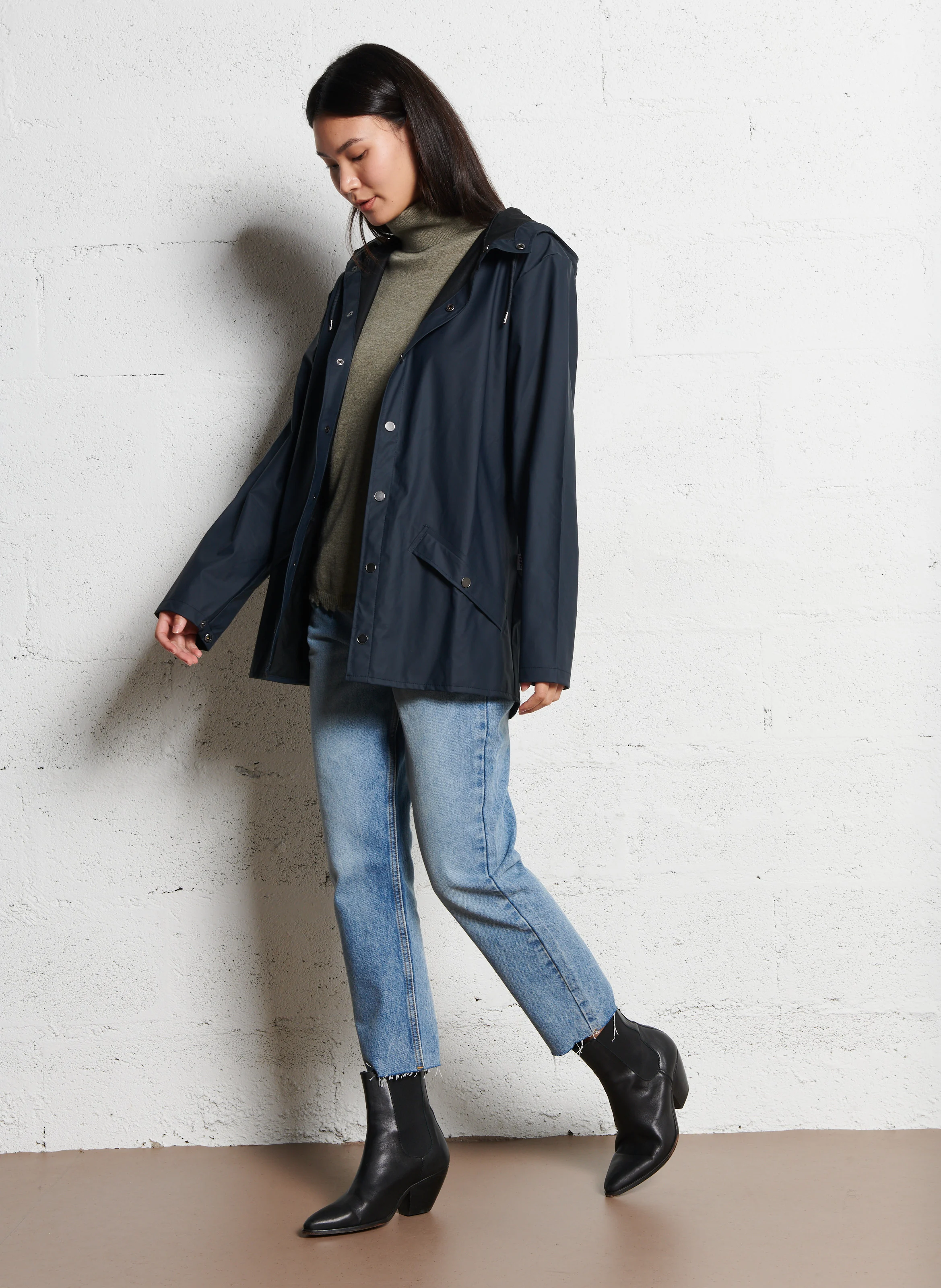 Coupe-vent imperméable à capuche | Bleu