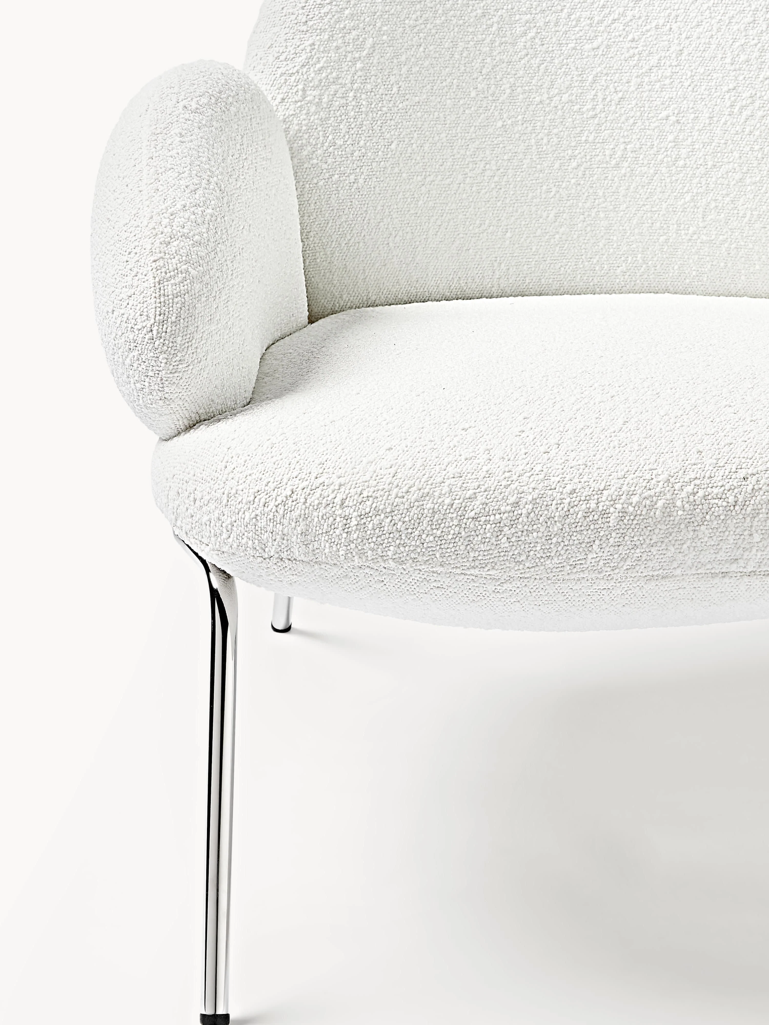 Bouclé fauteuil Luan met metalen poten