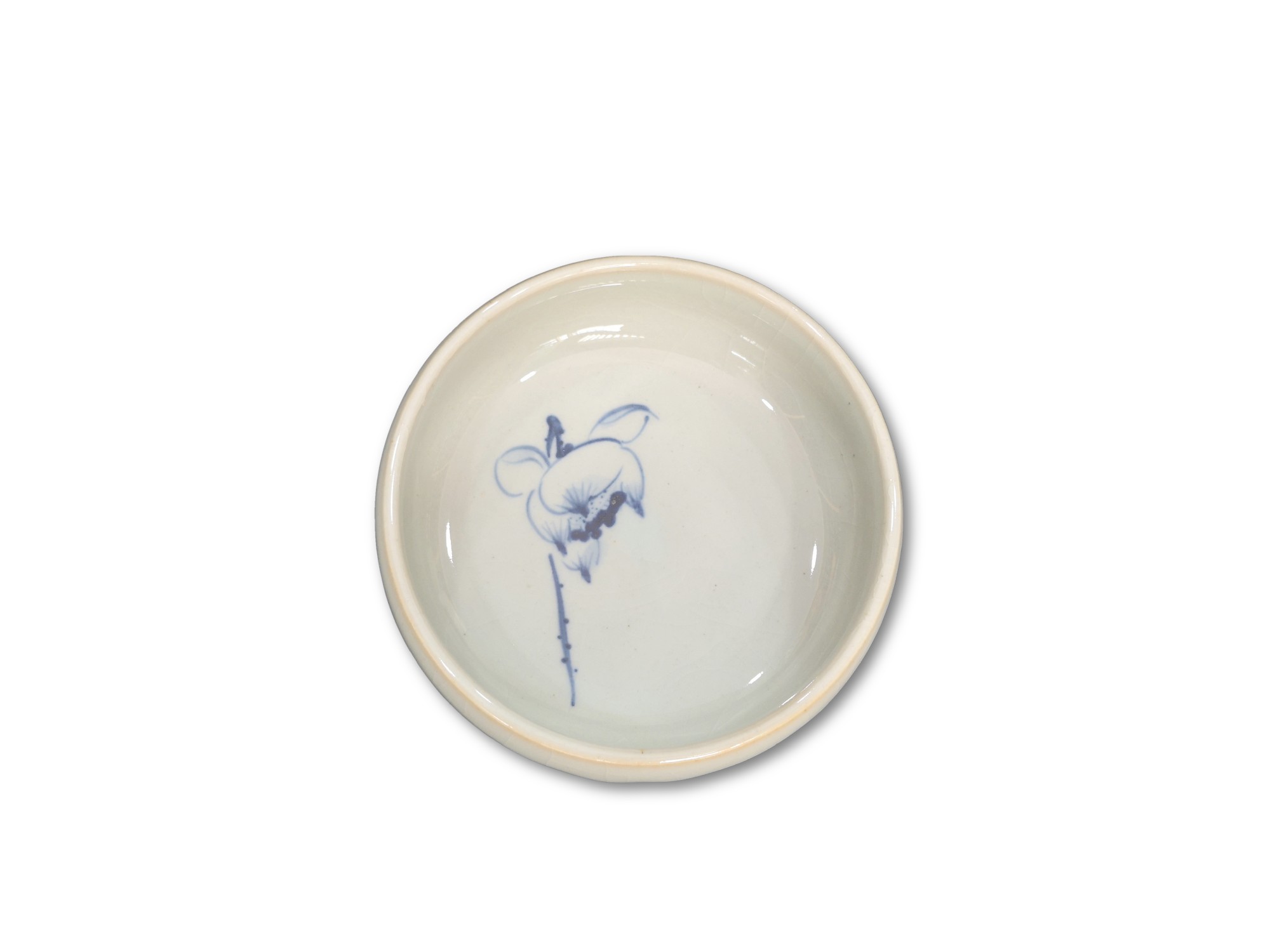 Keramikschale, weiß, blau, Ø 13 cm, H 5 cm von fischer's lagerhaus