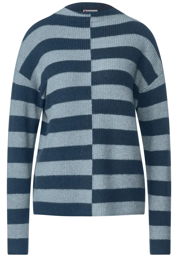 Pullover mit Streifenmuster - milky jade melange