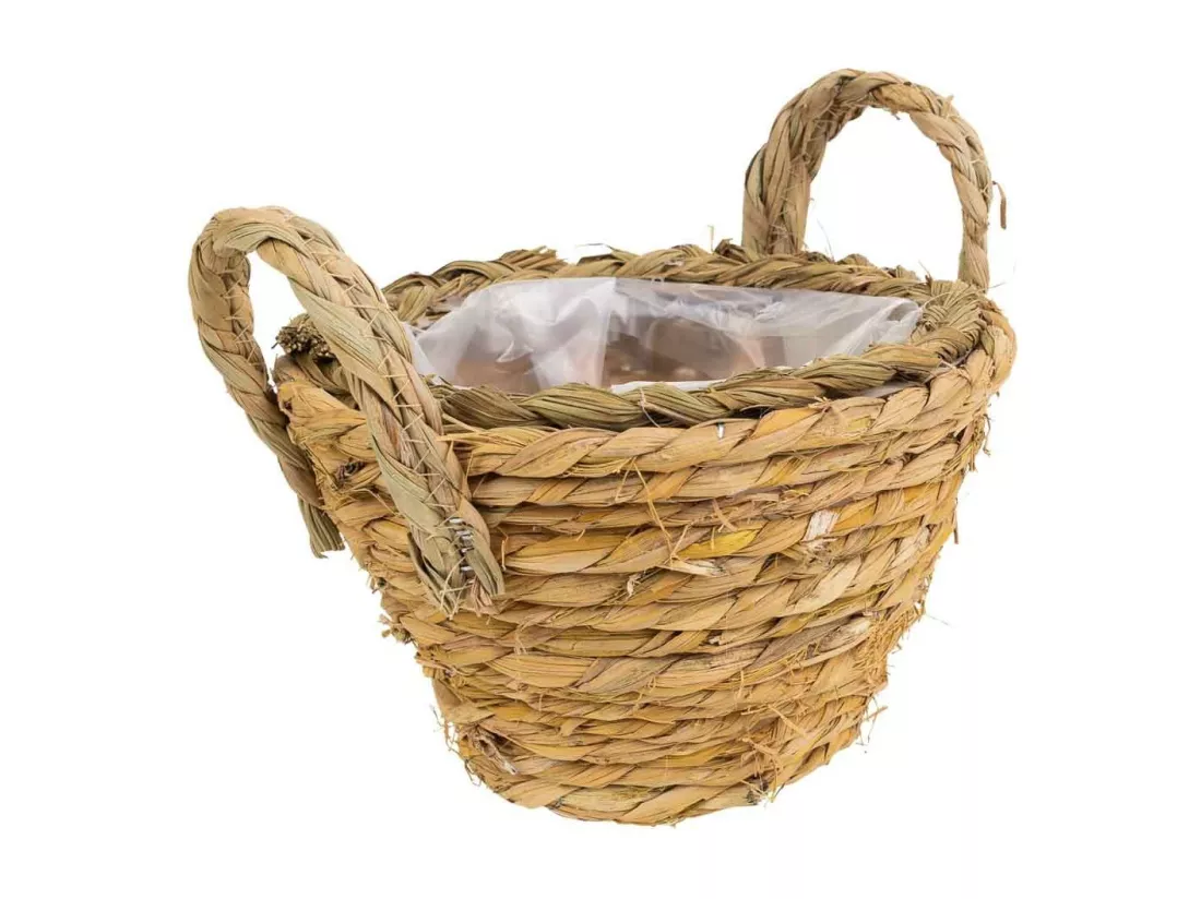 Panier en corde tressée marron d19x12h