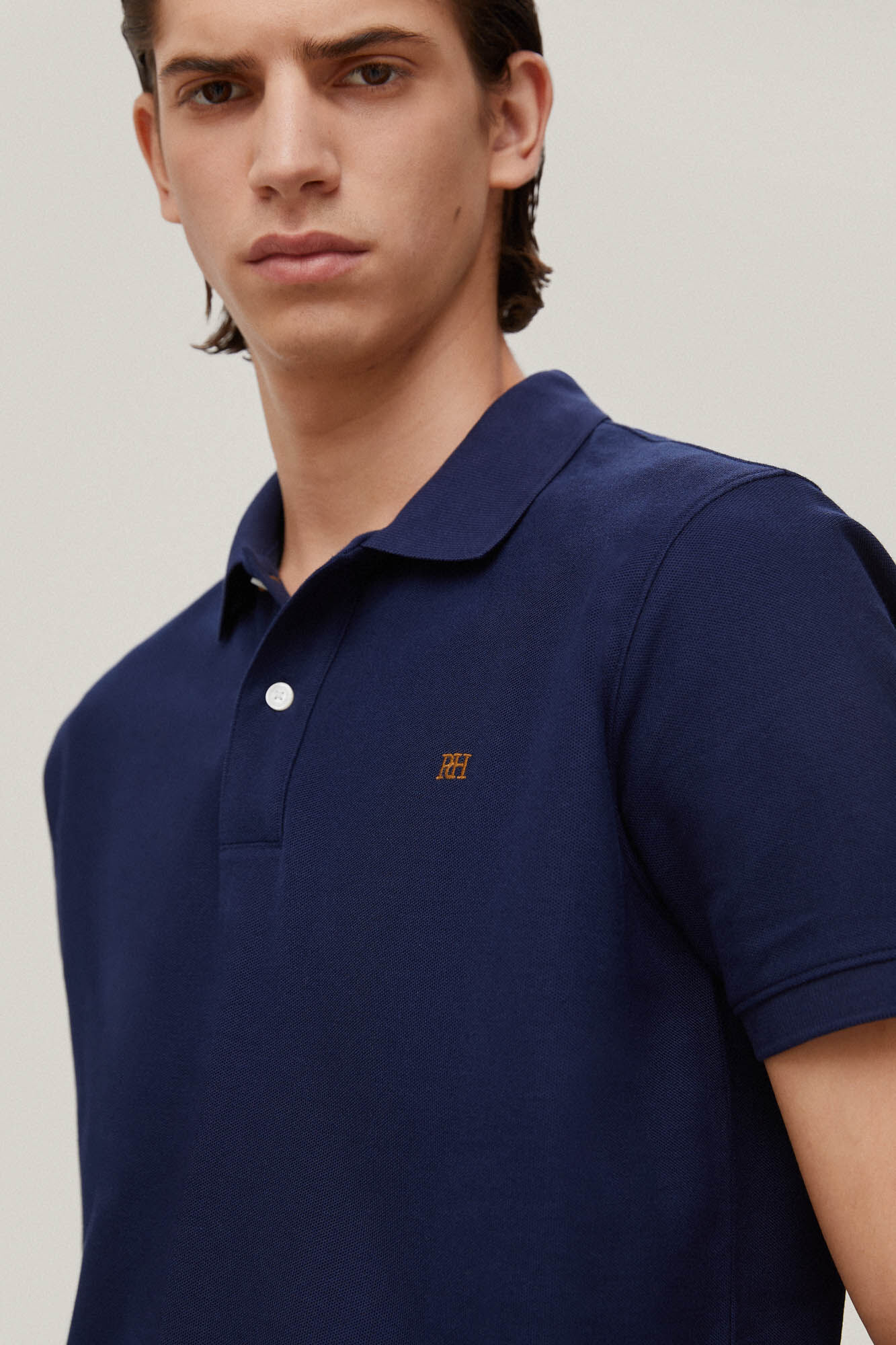 Camisa polo com logotipo - Azul