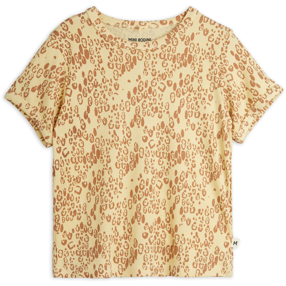 Køb Mini Rodini Beige Mini Leopard AOP Ss Tee