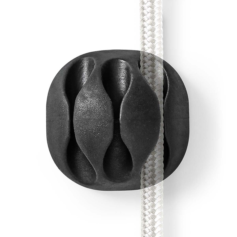 Nedis Lot de 4 Mini clips de câbles - Noir