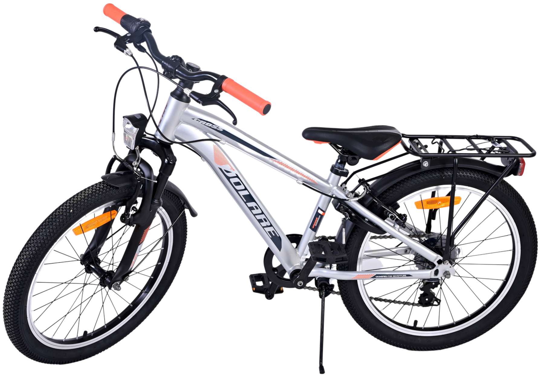 TPFSports Cross Kinderfahrrad - Jungen - 20 Zoll - Rücktritt + Handbremse - 6 Gänge - Silber