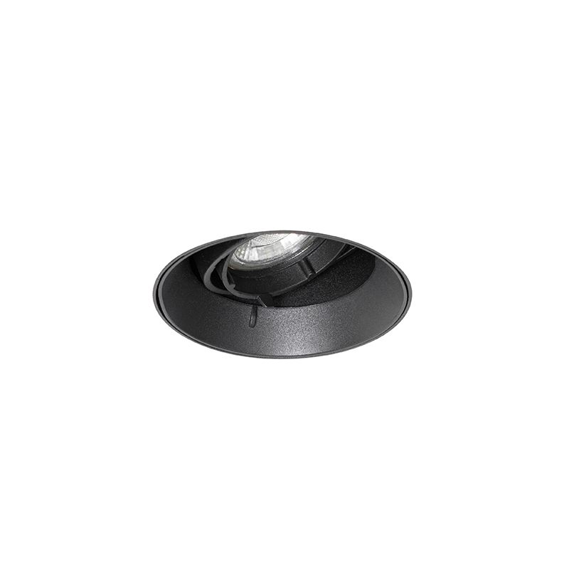 Set van 6 Moderne inbouwspot zwart GU10 rond trimless - Oneon