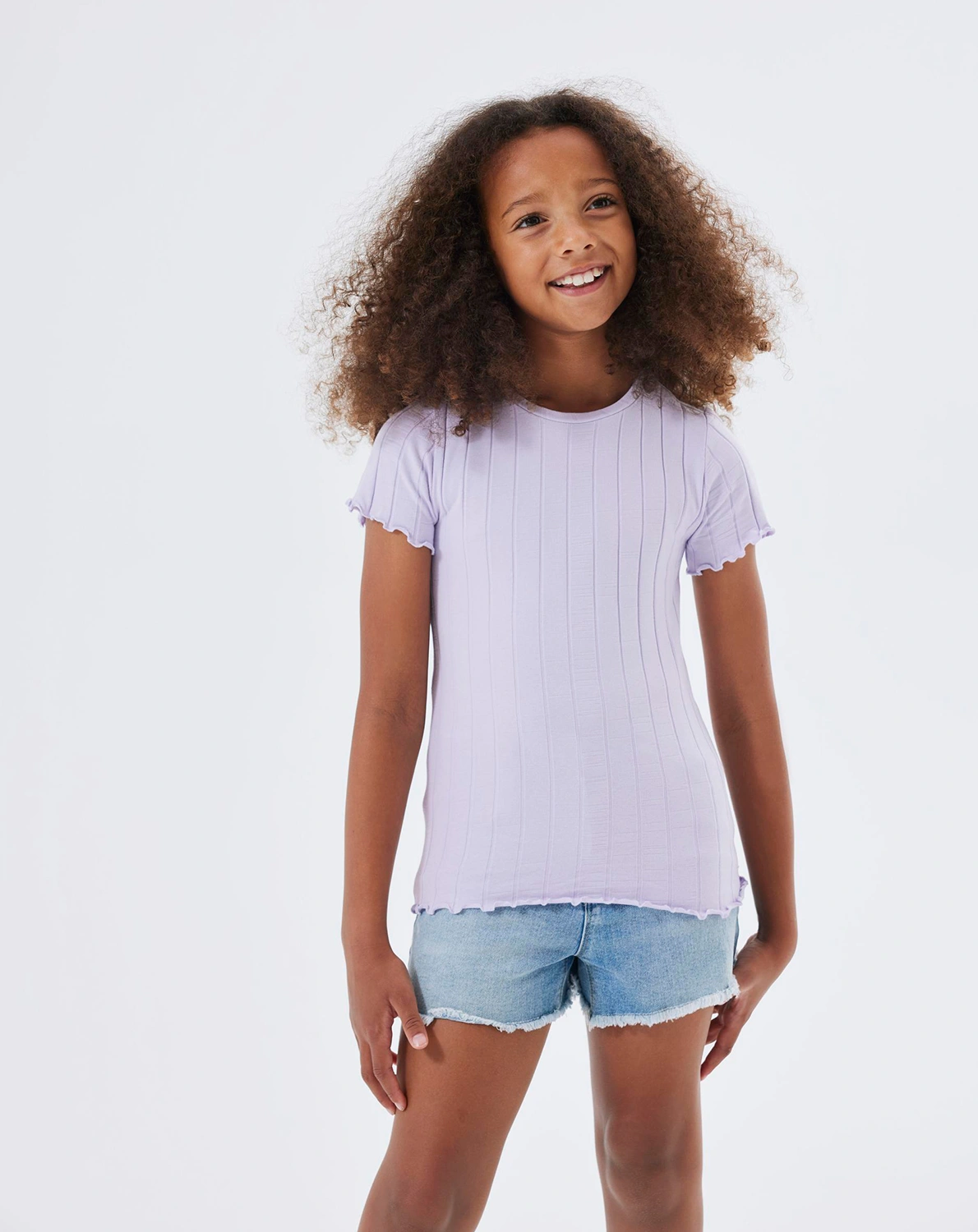 T-Shirt NKFNORALINA RIB in orchidal petal