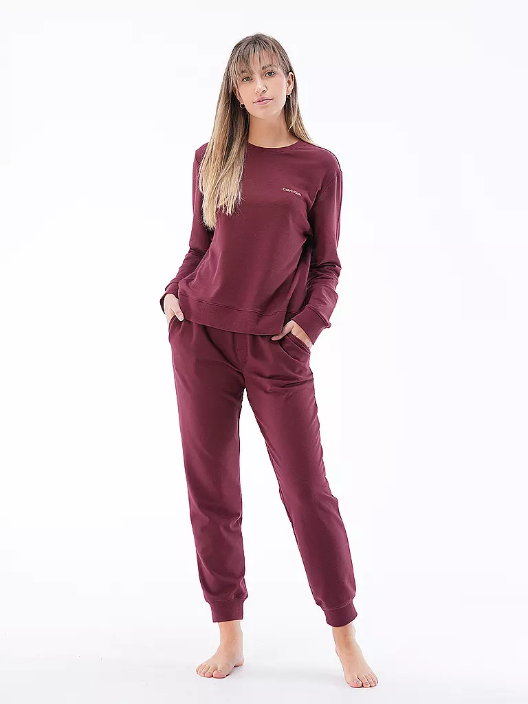 CALVIN KLEIN Loungewear Hose  dunkelrot