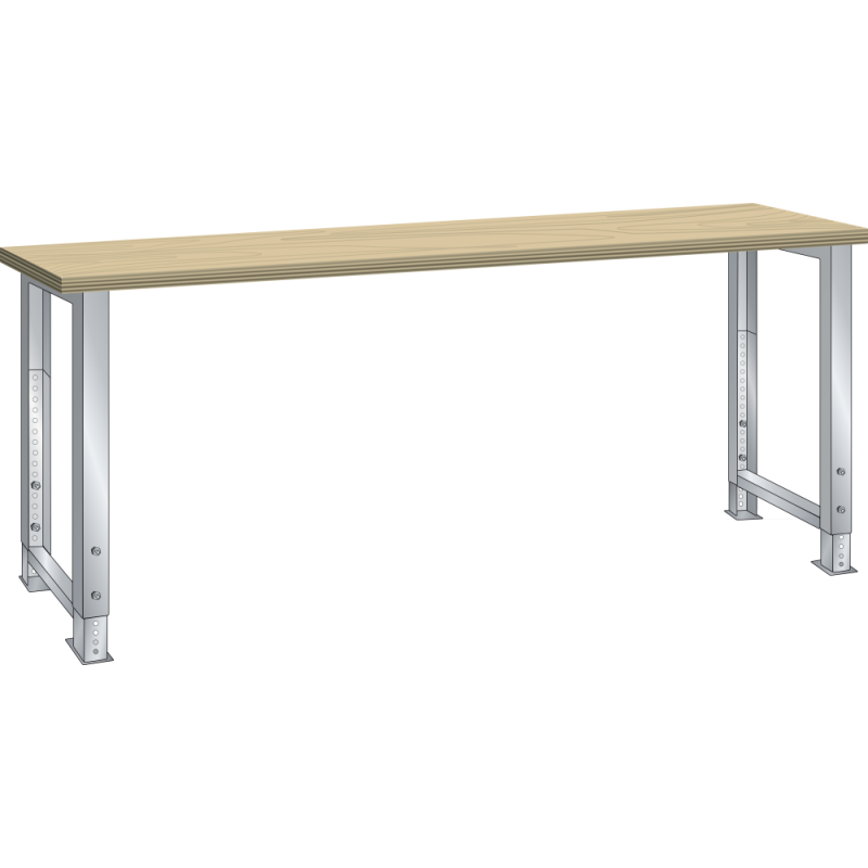 Lista - Établi plateau en hêtre hauteur réglable P 80 cm