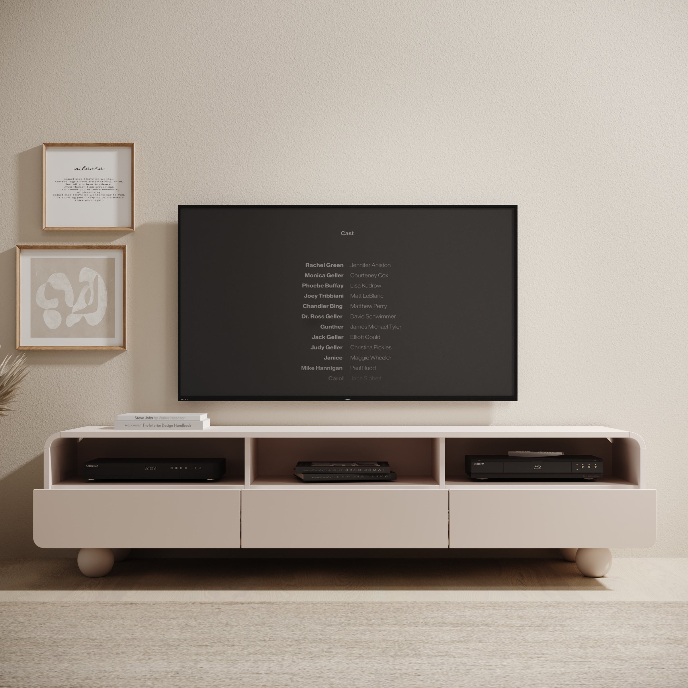 Meubella - Anobo - TV-Meubel - Beige - 180 cm