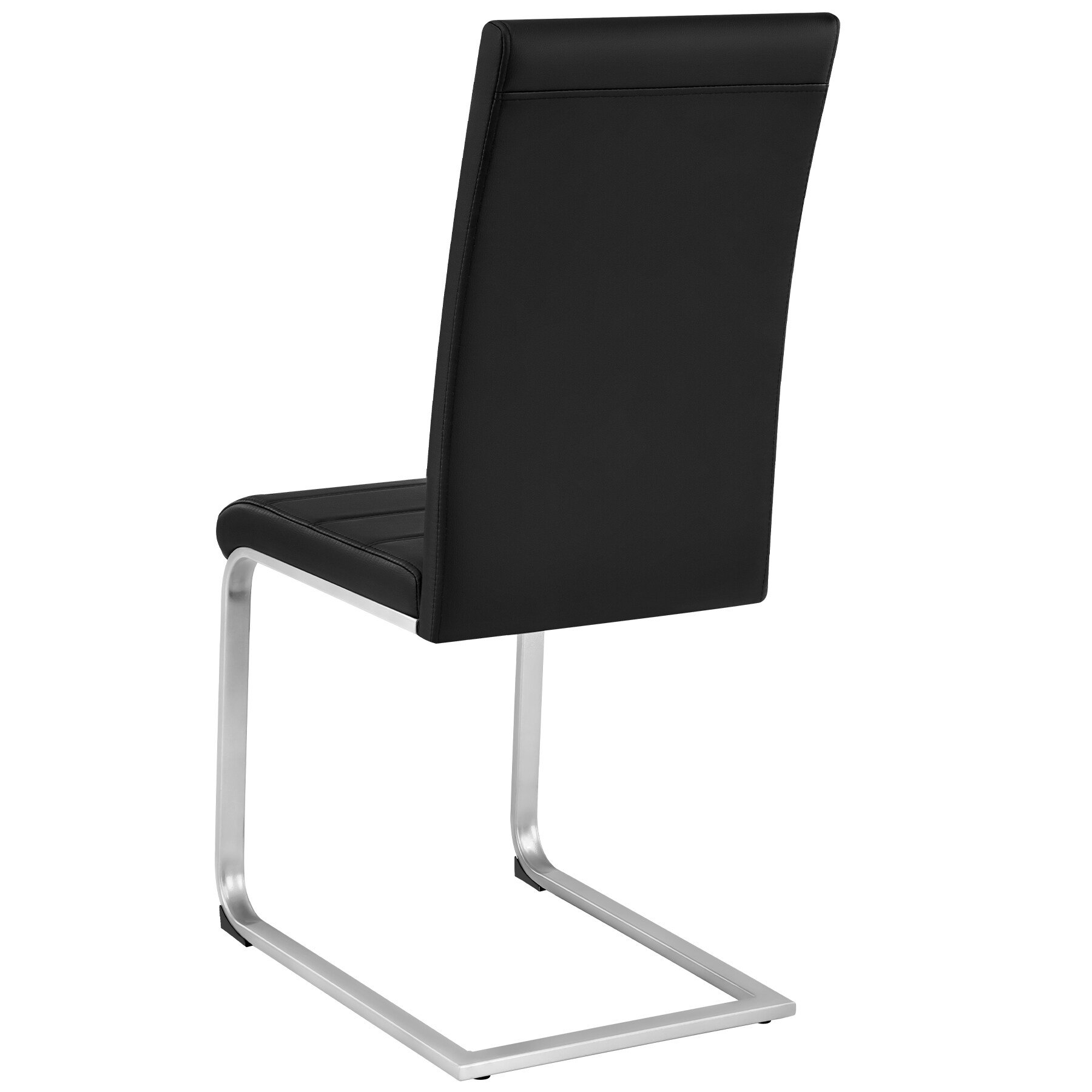 tectake® Set Schwingstuhl, gepolstert mit Kunstlederbezug, flaches Stahlgestell in C-Form, 41 x 52 x 99 cm