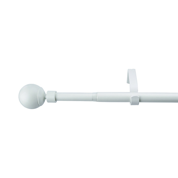 Kit de tringle à rideau extensible embout boule Anafi GoodHome 200/330 cm Ø19mm blanc