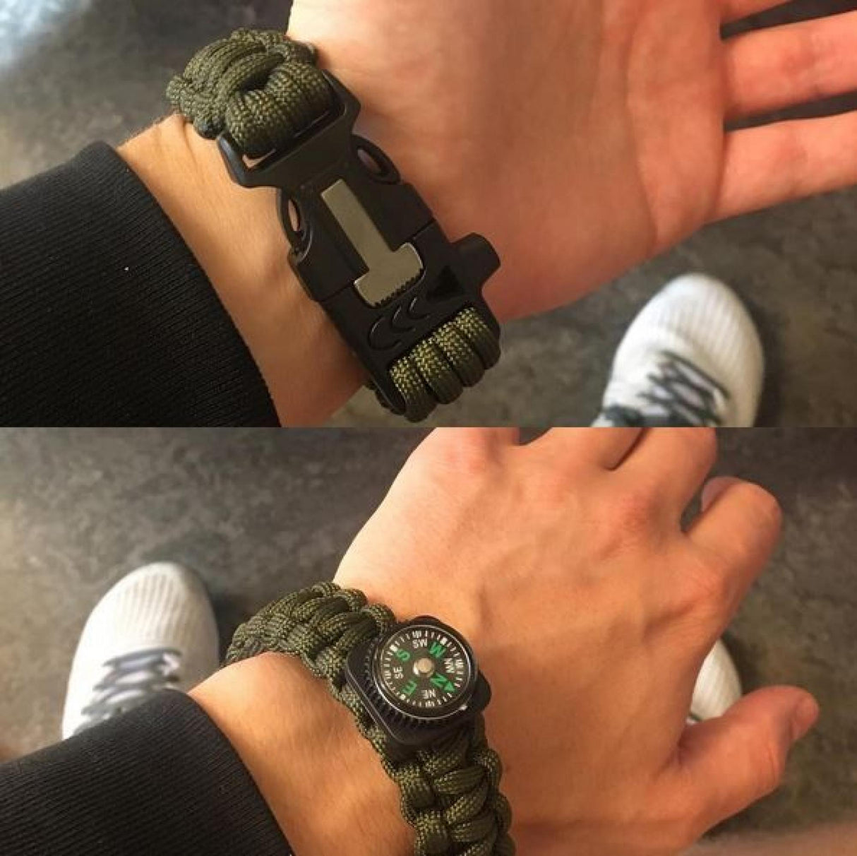 Milrab<br>Survival Bracelet m/ Fire Starter & Compass