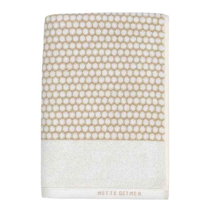 Mette Ditmer - Grid Badetuch 70 x 140 cm, sand / off-white