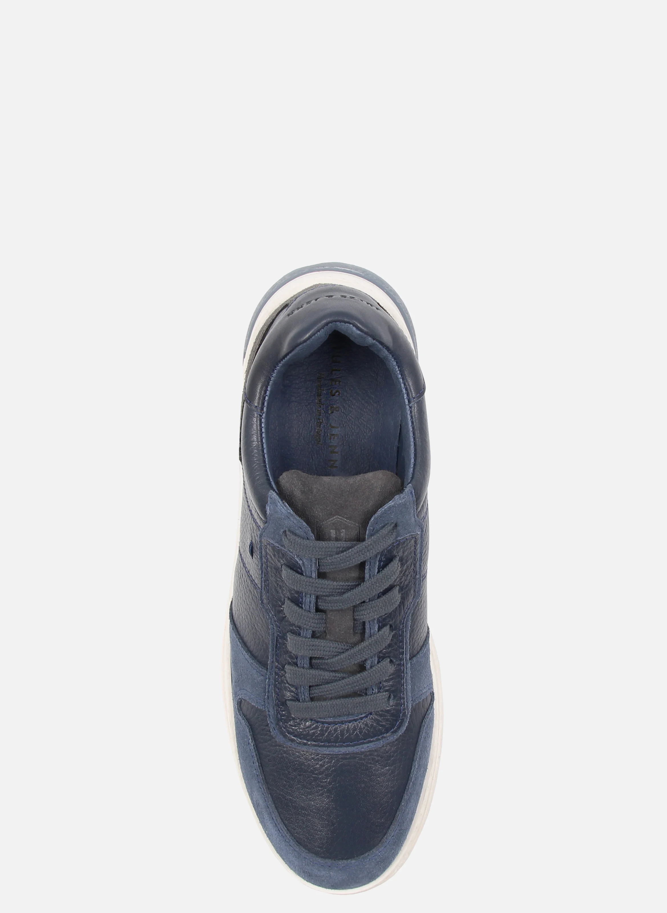 Baskets léo cuir | Bleu