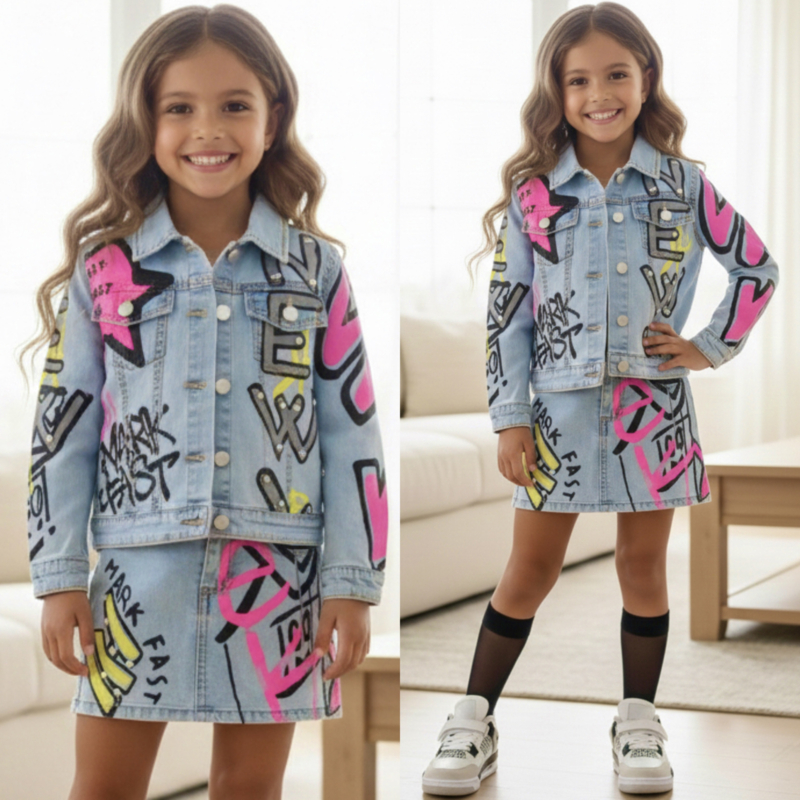 Wow denim set - pink
