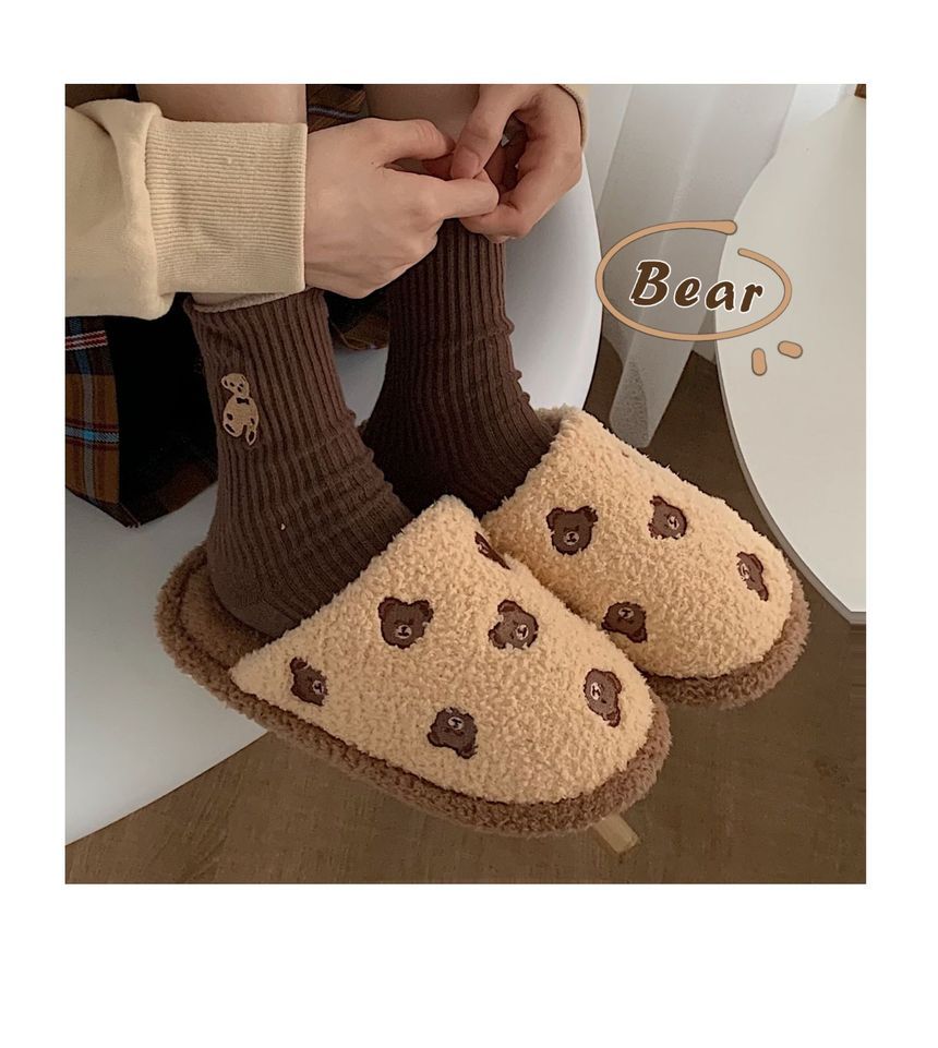 ZORI - pantoffels met geborduurde beer
