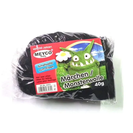 Meyco Märchenwolle zum Filzen, schwarz, 40g
