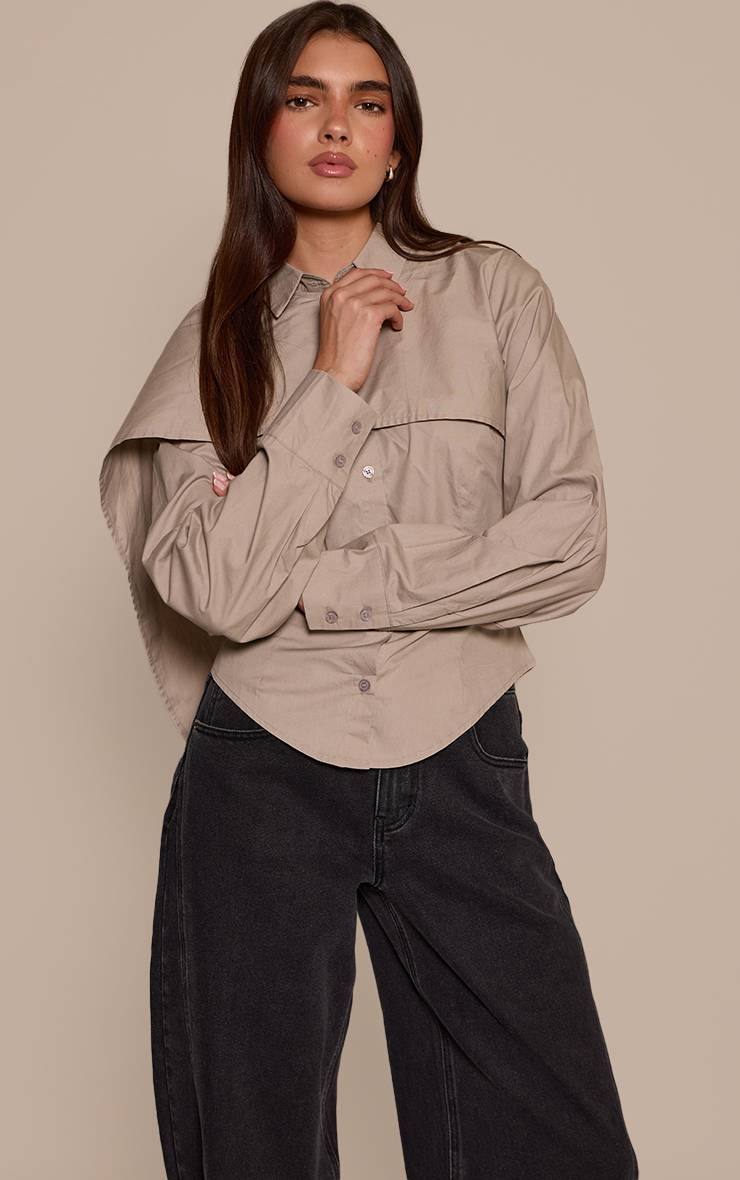 Champignon Chemise Cintrée À Superposition Style Cape