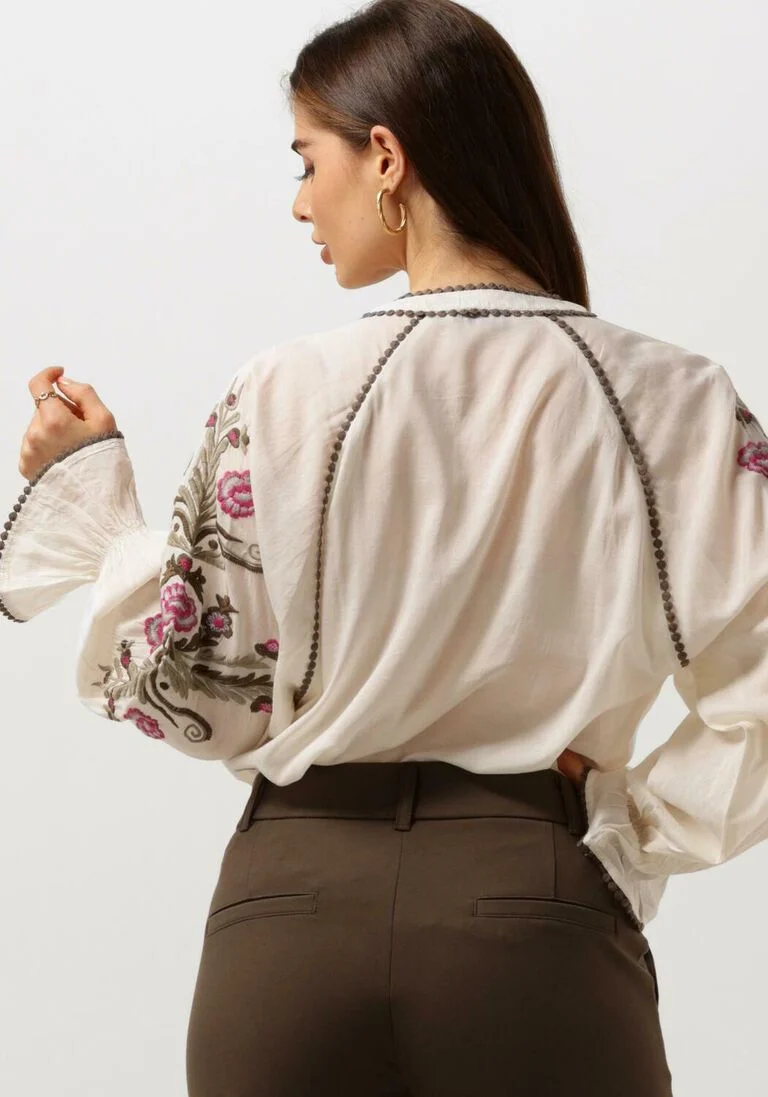 SUMMUM gebroken wit summum blouse top flower embroidery