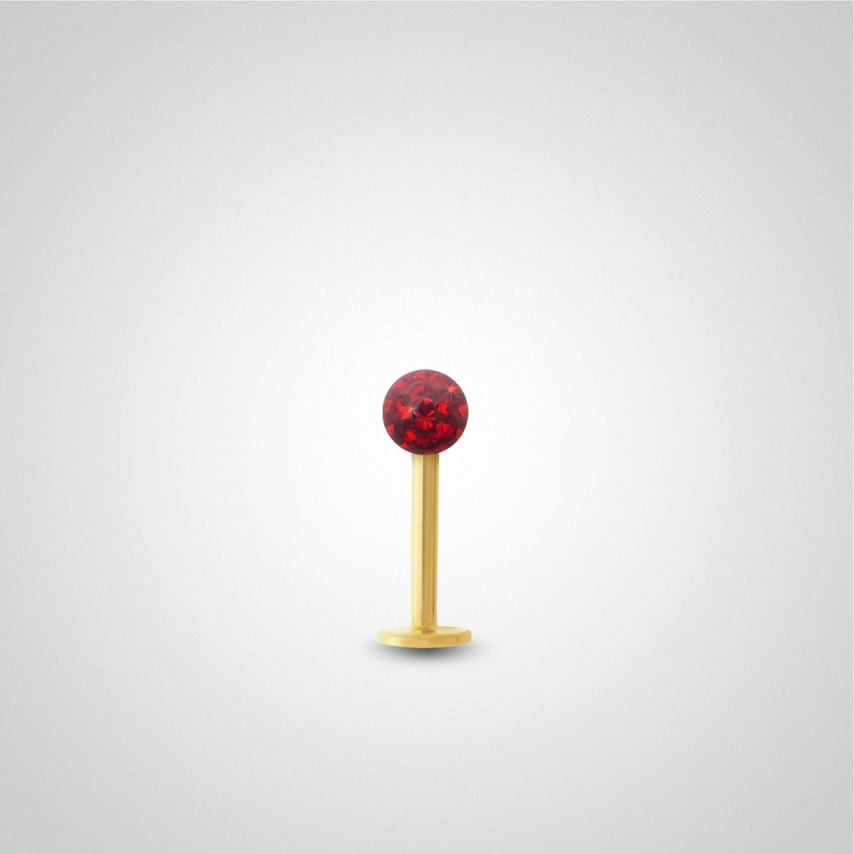 Piercing d'hélix en or jaune et cristal de Swarovski rouge