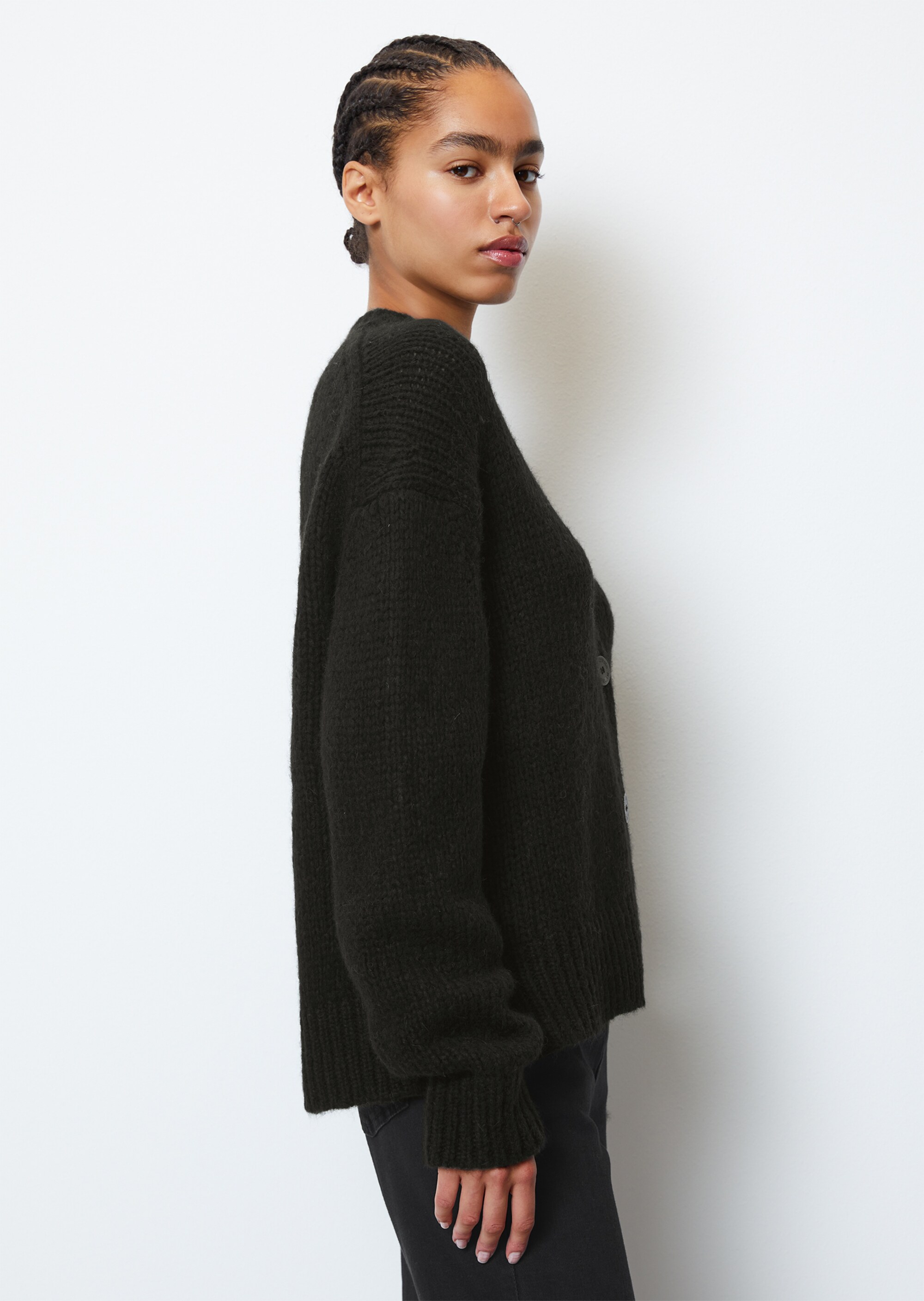 Softer Rundhals-Cardigan cropped aus kuscheligem Garn-Mix