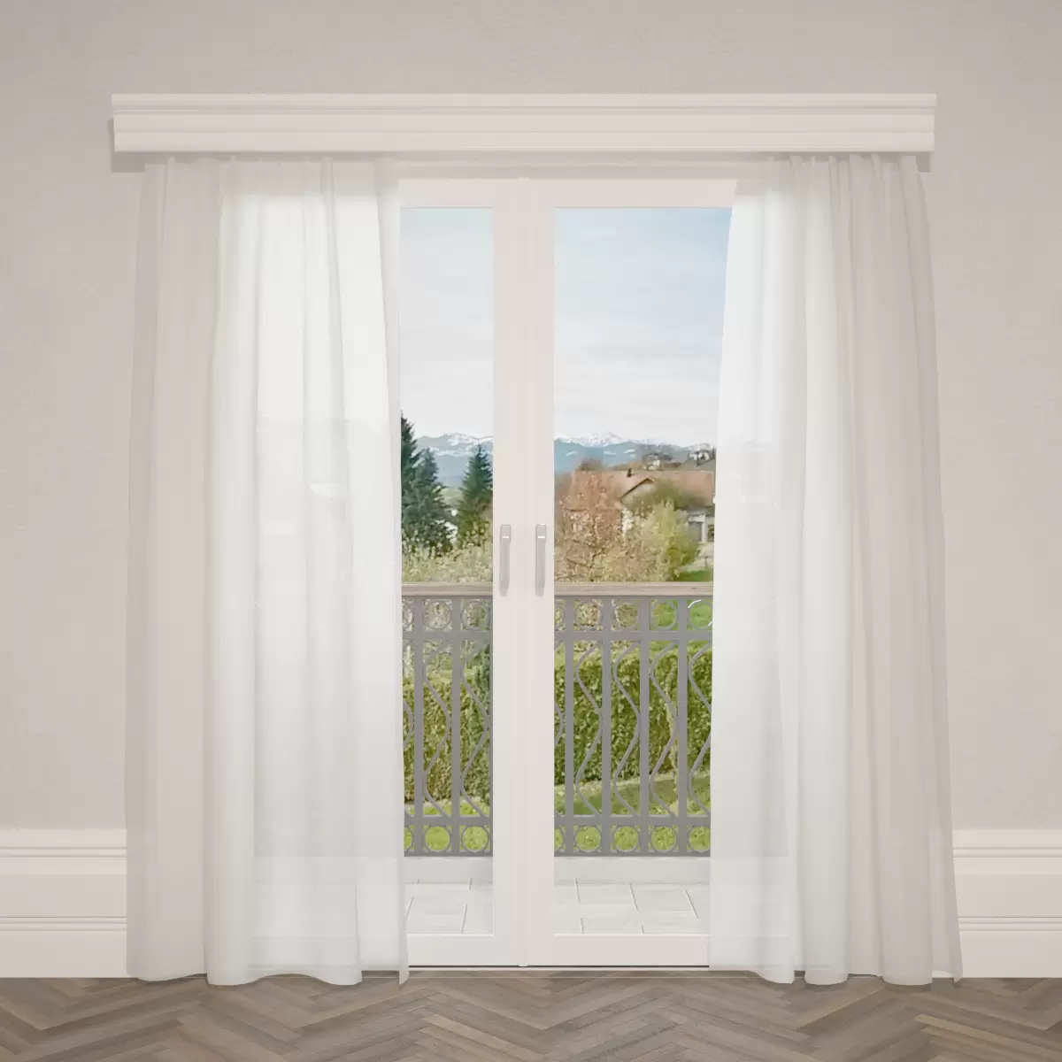 Tagvorhang Mosseline uni Beige