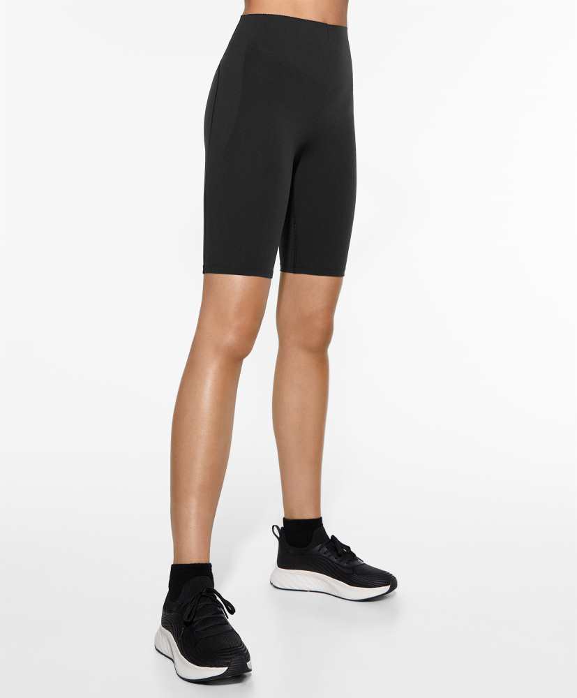 Calça legging de ciclismo com compressão e modelagem que levanta a cintura, 25 cm
