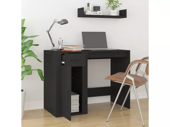 Bureau Noir 100x49x75 cm Bois d'ingénierie