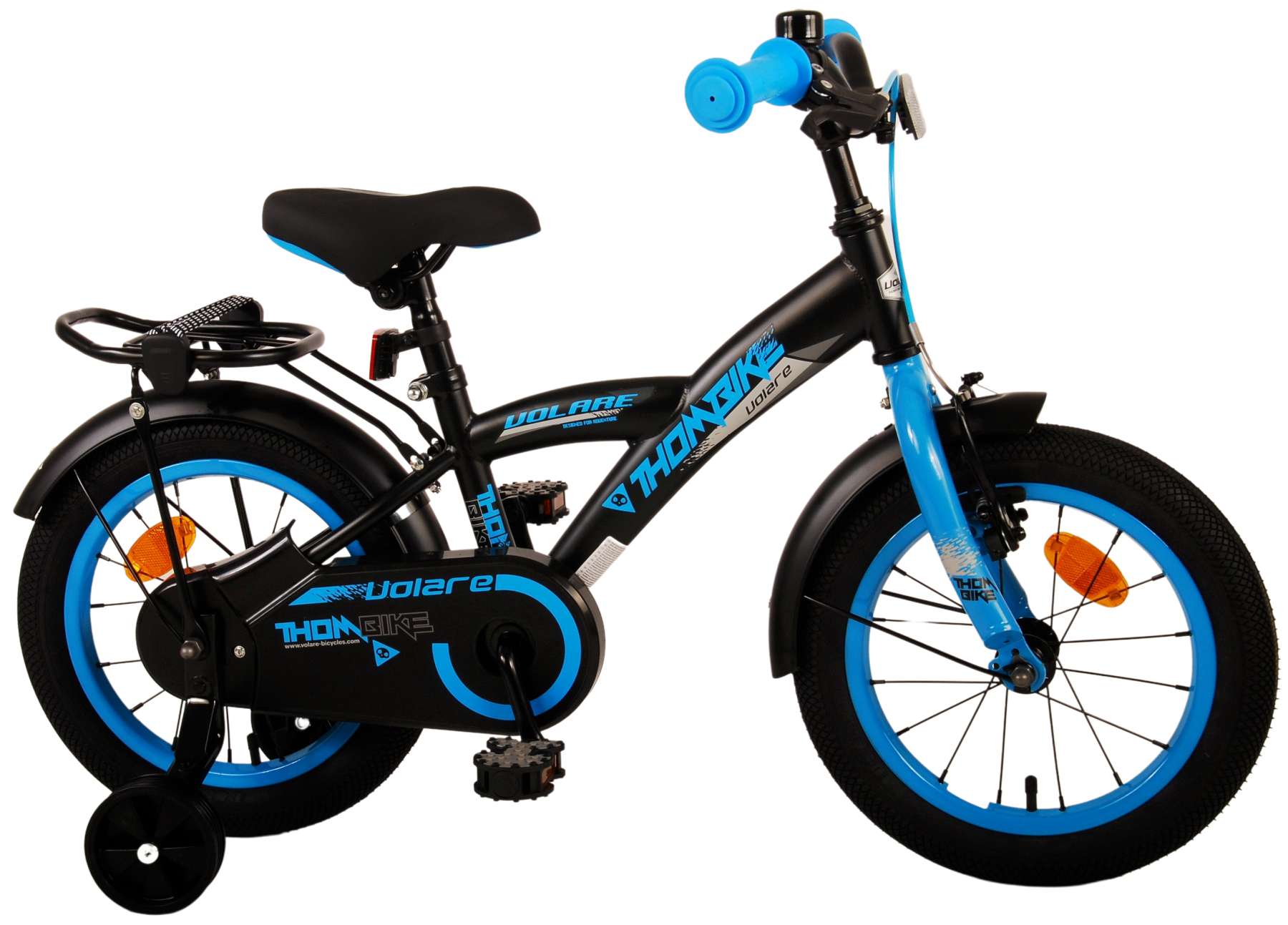 TPFSports Thombike Kinderfahrrad - Jungen - 14 Zoll - Rücktritt + Handbremse - Schwarz/Blau