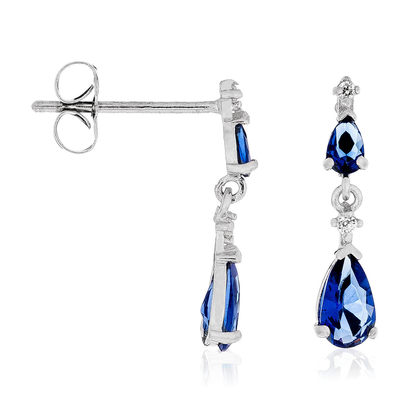 Instant d'Or Boucles d'oreilles Goutte Or Blanc