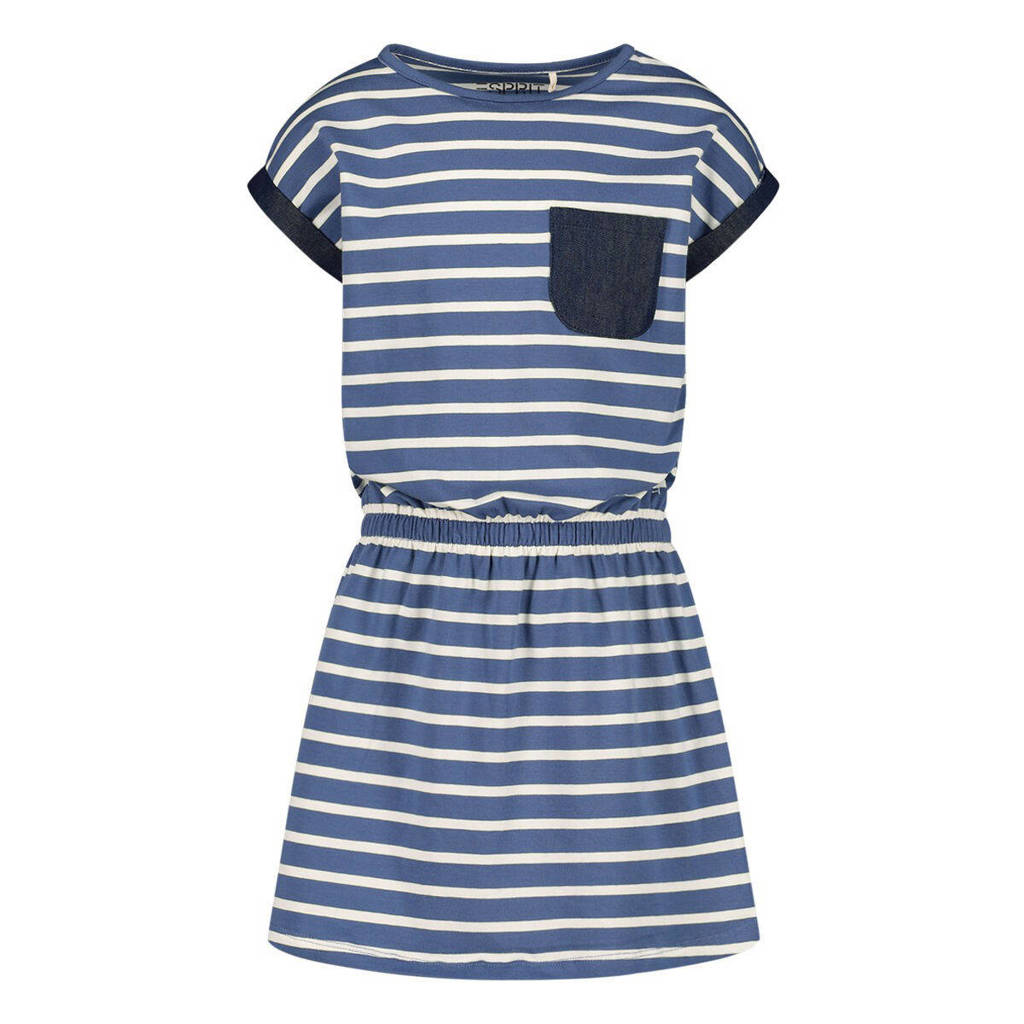 ESPRIT gestreepte jurk blauw/wit/donkerblauw