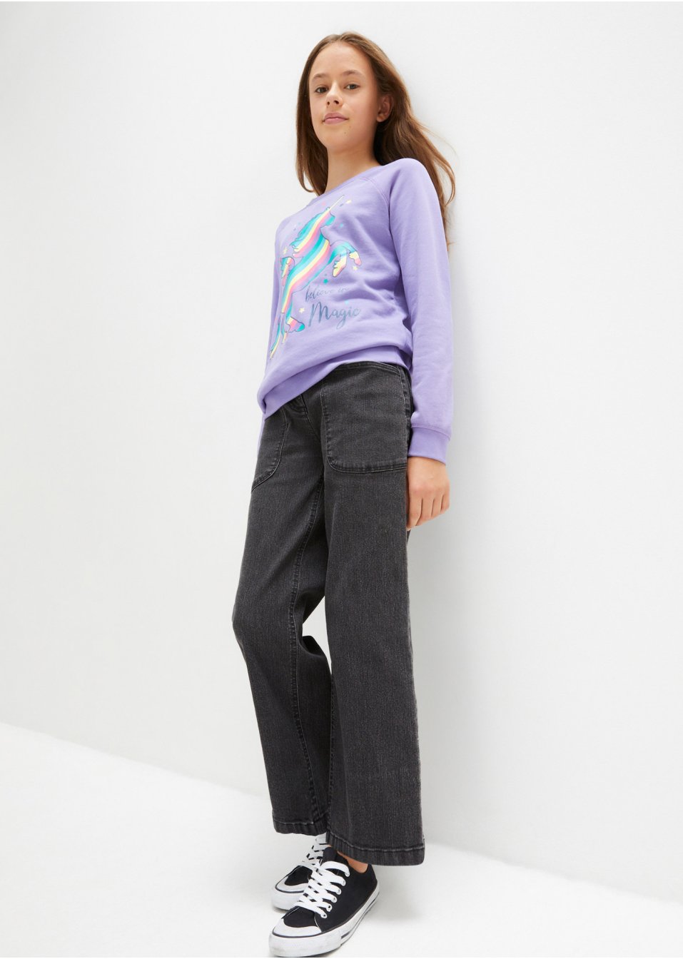 Jean large fille