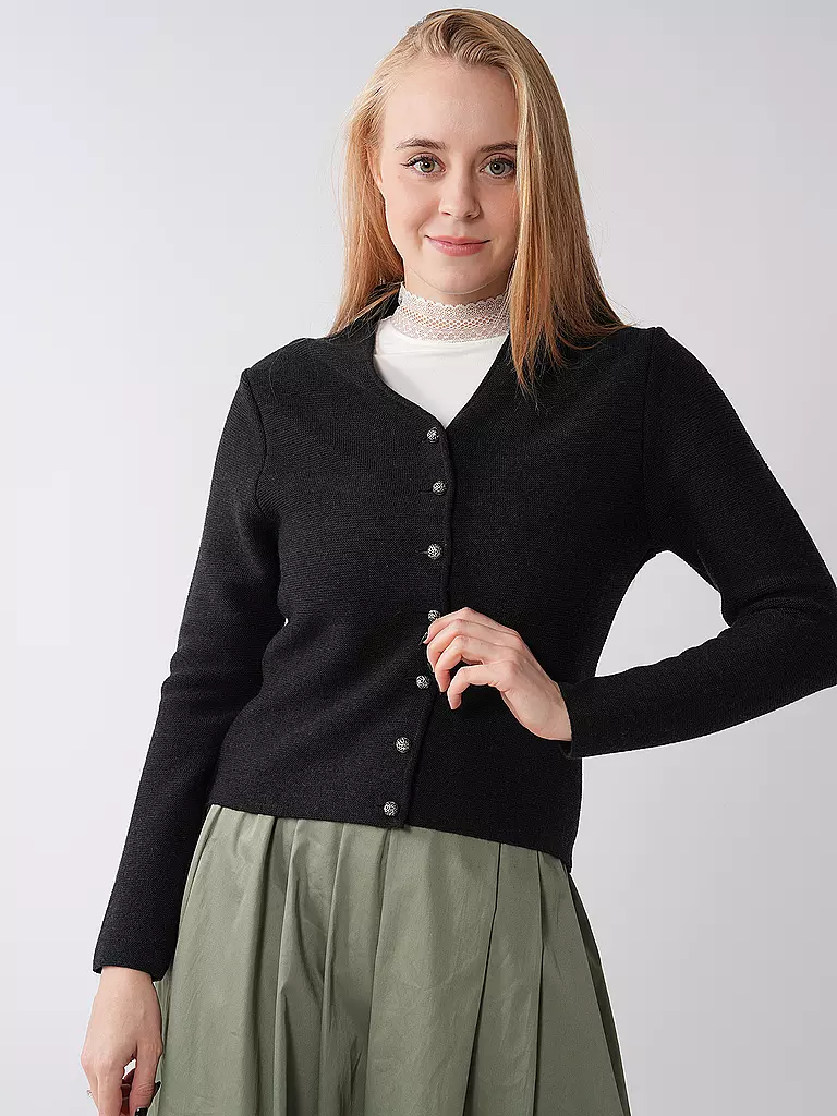 GOTTSEIDANK Trachten Strickjacke Slim Fit ANNA schwarz
