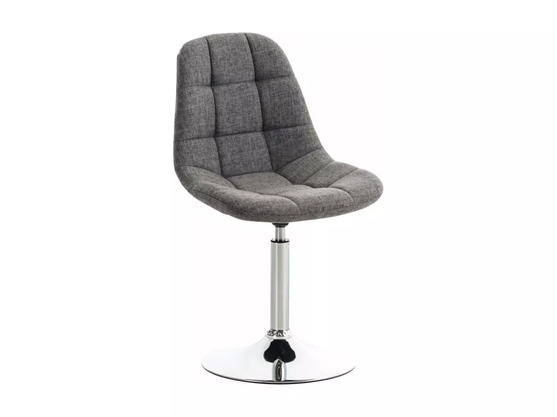 Chaise de bureau - Tissu & Métal chromé - Gris clair - Emil