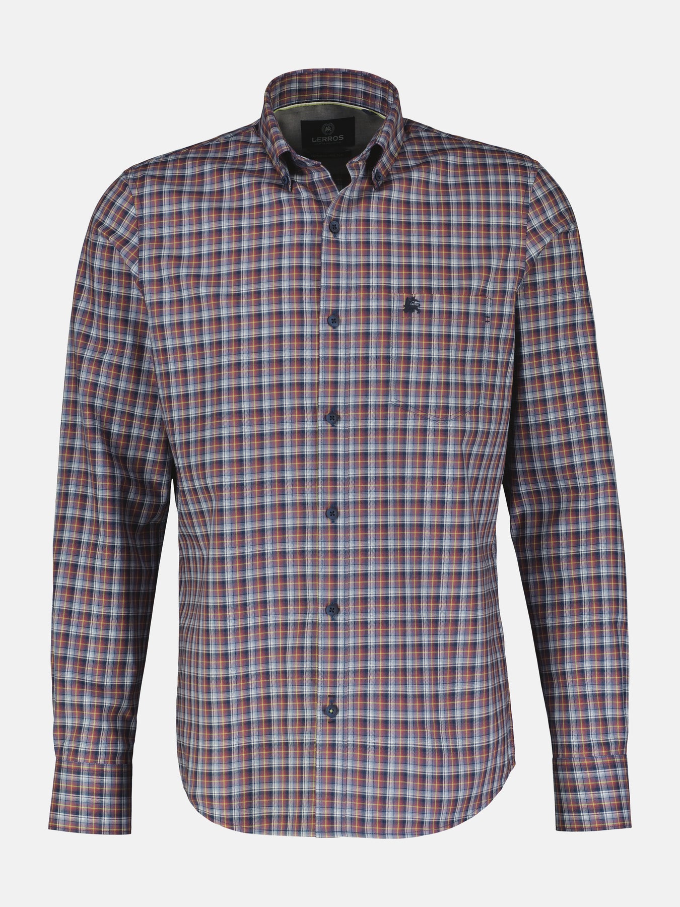 Kariertes Herrenhemd mit Button-down-Kragen