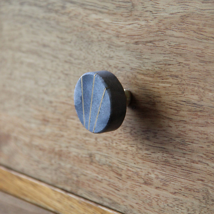 Bouton de meuble arrondi GoodHome Rubian gris Ø4.1 cm x l.4.1 cm x H.4.1 cm
