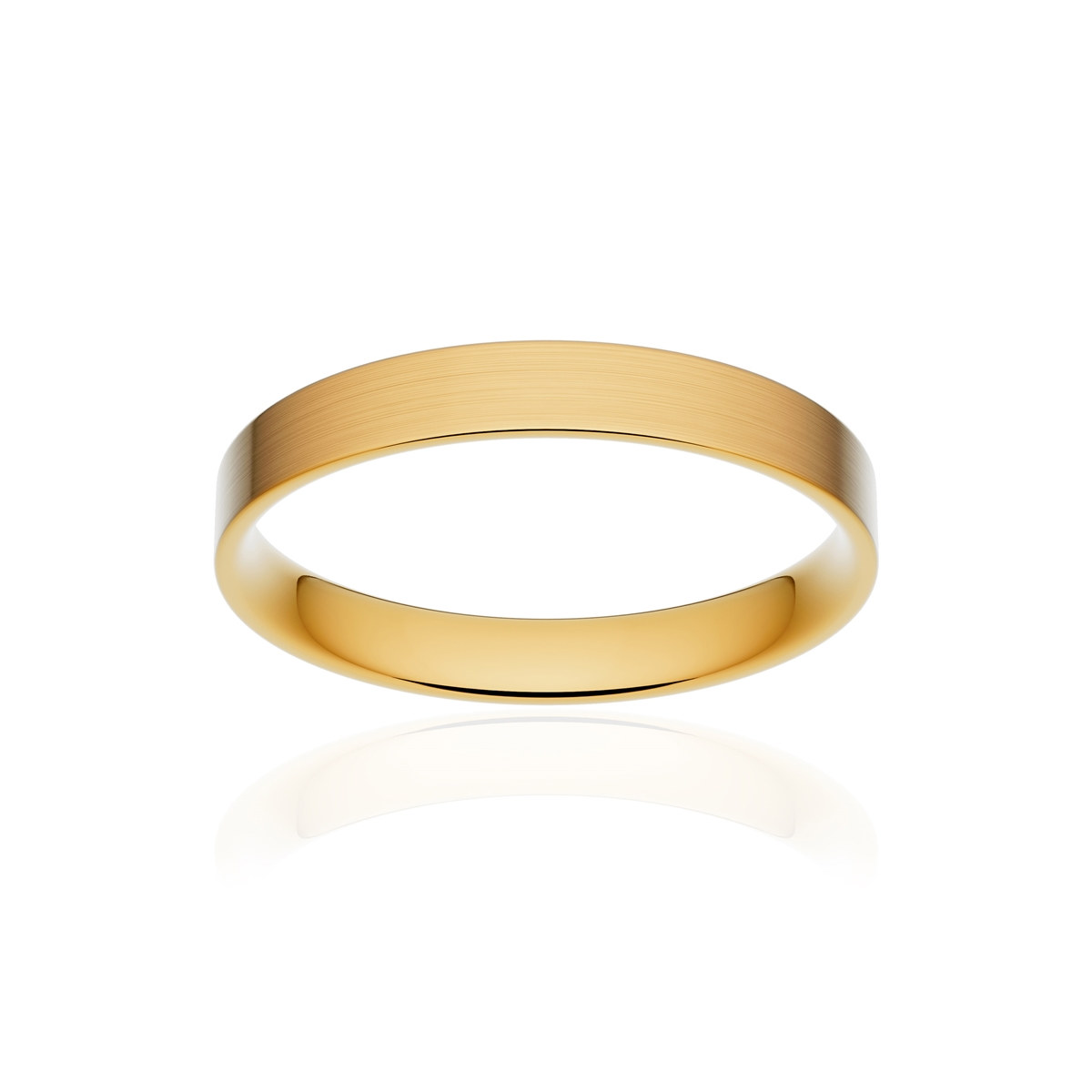 Alliance or 375 jaune brossé ruban plat confort 3mm